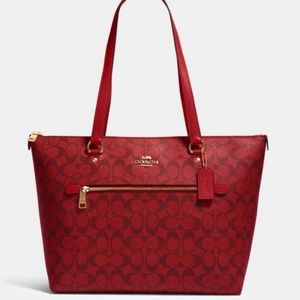 Red Coach Gallery Tote, Excellent Condition